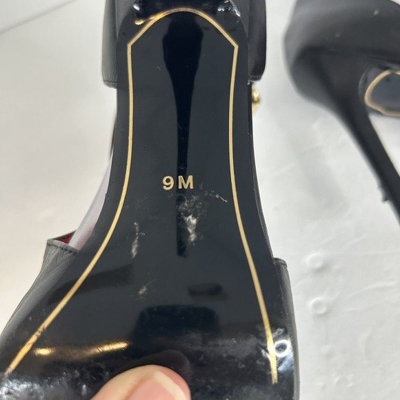 CHARLES JOURDAN Paris Black Petunia Peep Toe‎ D’orsay Sandal Sz 9 - Picture 7 of 7